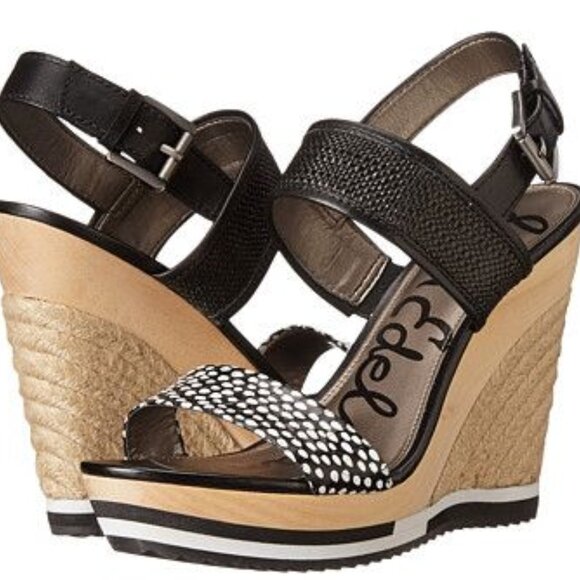 SAM EDELMAN Korinne Wedge Sandal size 7.5 - Picture 2 of 10